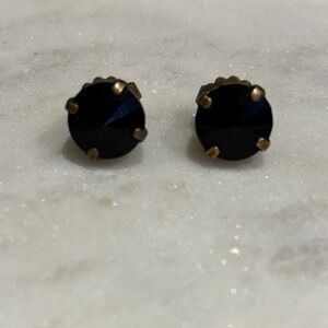 Sorrelli Black Crystal Stud Earrings Classic Round Minimalist